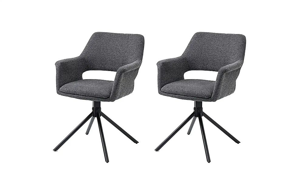 by Living Armlehnenstuhl 2er-Set  Elenore ¦ grau ¦ Maße (cm): B: 57 H: 82 S günstig online kaufen