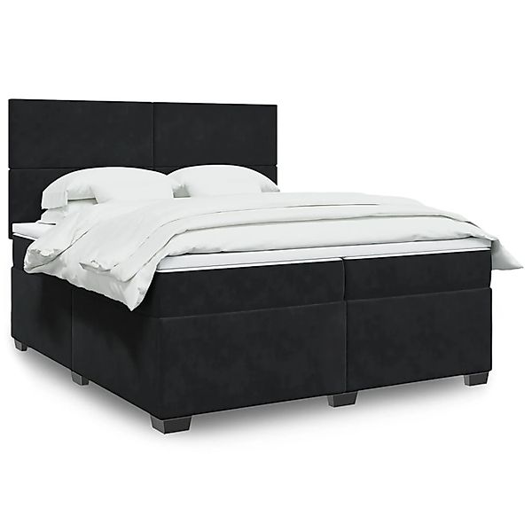 vidaXL Boxspringbett mit Matratze Schwarz 200x200 cm Samt 3293298 günstig online kaufen
