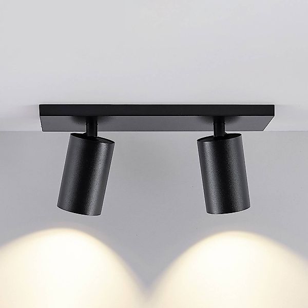 Deckenspot CAN TILT, schwarz, 31 x 9 cm, 2-flg., Metall GU10 günstig online kaufen