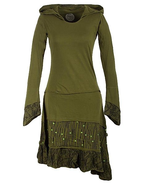 Vishes Jerseykleid Lagenlook Patchworkkleid mit Zipfelkapuze, günstig online kaufen