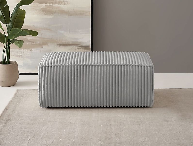 andas Hocker "FINNLEY, Polsterhocker in Bouclé, Struktur fein u. Mega Cord günstig online kaufen