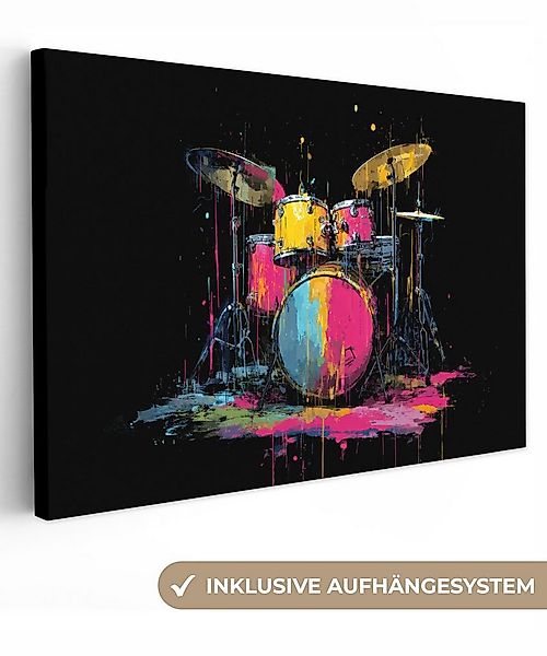 OneMillionCanvasses® Leinwandbild Schlagzeug - Bunt - Farbe - Lebendig, Fot günstig online kaufen