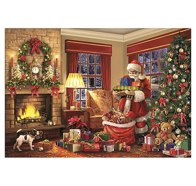 Clementoni® Puzzle CLEMENTONI Der Besuch des Weihnachtsmanns Puzzle 1000 Te günstig online kaufen