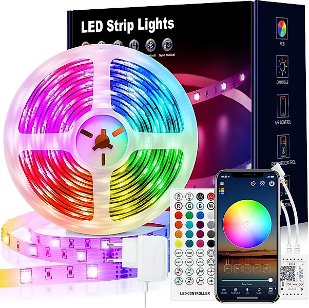 Athlix LED-Lichterkette LED Streifen RGB Lichterkette selbstklebend mit APP günstig online kaufen