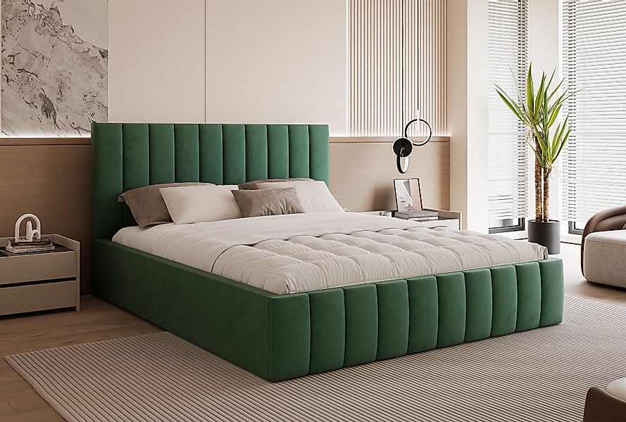 Goldstoff Polsterbett Elegantes Bett mit hohem günstig online kaufen