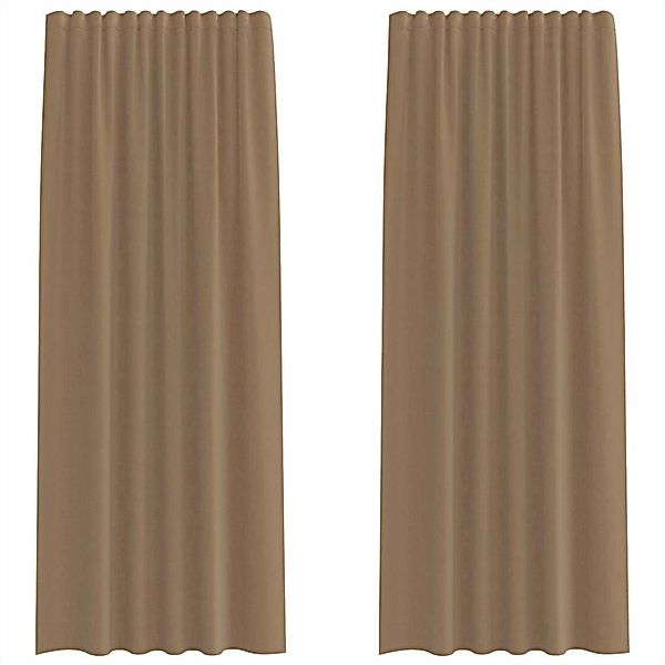 vidaXL Voile Vorhänge mit Stangentaschen 2 Stk Hellbraun 4102224 günstig online kaufen