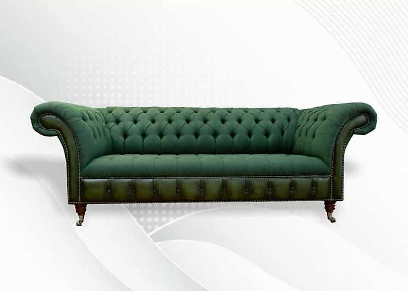 Xlmoebel Sofa Grünes Chesterfield-Sofa mit Stoffbezug für das Wohnzimmer, H günstig online kaufen