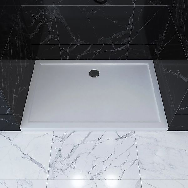 Aurlane Duschwanne Pure Rechteck 120 cm x 90 cm Weiß günstig online kaufen