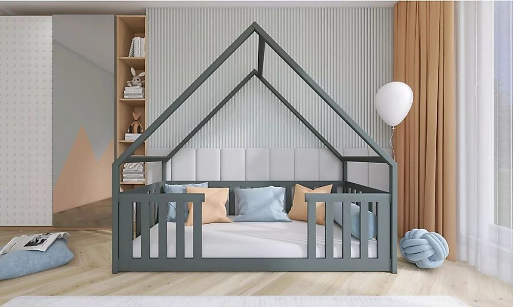 Fun Möbel Hausbett Kinderbett BECKY (in drei Farben, 90x200cm), Inkl. Rollr günstig online kaufen