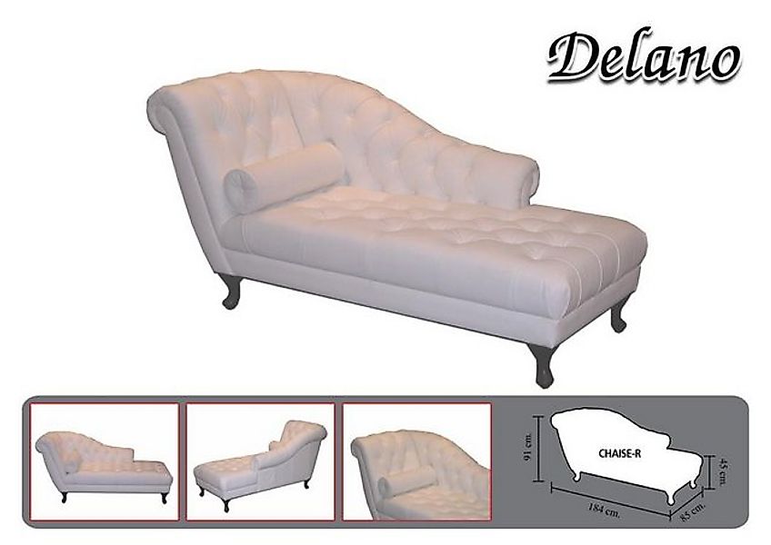Salottini Chaiselongue Chesterfield Leder Chaise Lounge Sofa Delano Chaisel günstig online kaufen