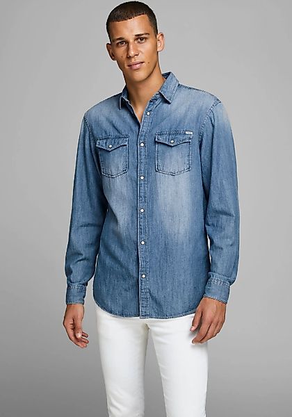 Jack & Jones Jeanshemd "JJESHERIDAN im Workwear-Stil mit robuster Baumwollq günstig online kaufen