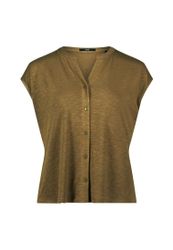 Zero T-Shirt "Damen Shirt mit Knopfleiste" 1 Stk. tlg. Knopfleiste günstig online kaufen