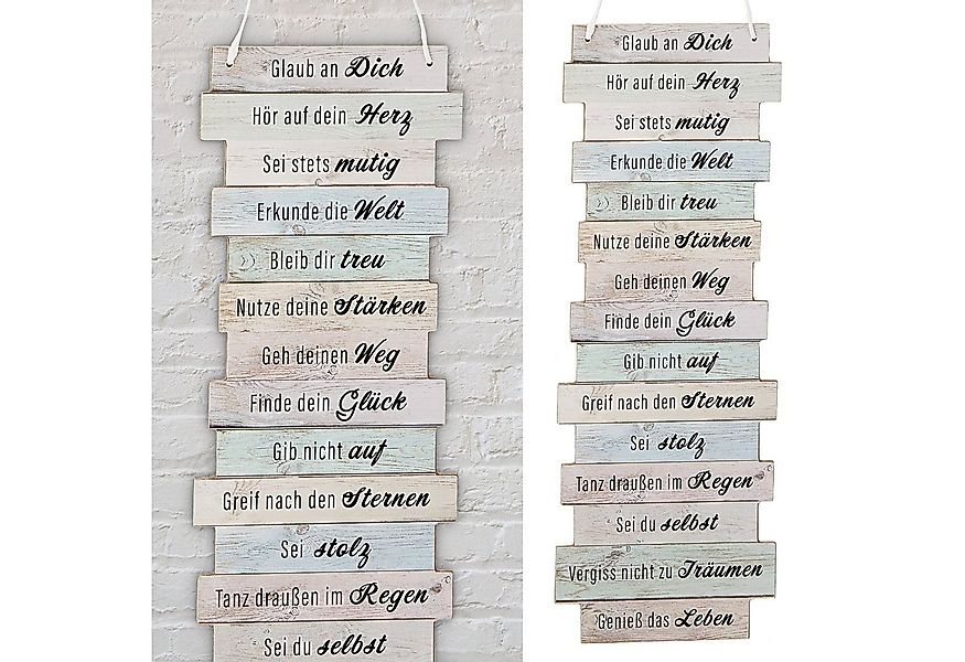 CEPEWA Kunstdruck Plankenschild "Bitte glaub an dich" Wanddekoration, Bitte günstig online kaufen