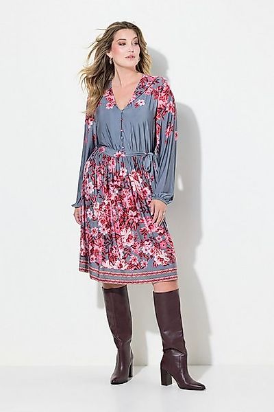 MIAMODA Jerseykleid Kleid A-Linie Blumen-Druck Langarm günstig online kaufen