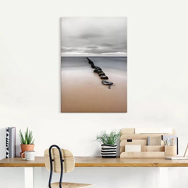 Artland Wandbild »Stille Küste Buhnenreihe am Ostseestrand«, Strandbilder, günstig online kaufen