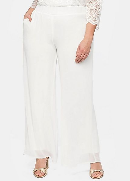 Sheego Jerseyhose Schlupfhose normal mit Chiffon im Lagenlook, gefüttert günstig online kaufen