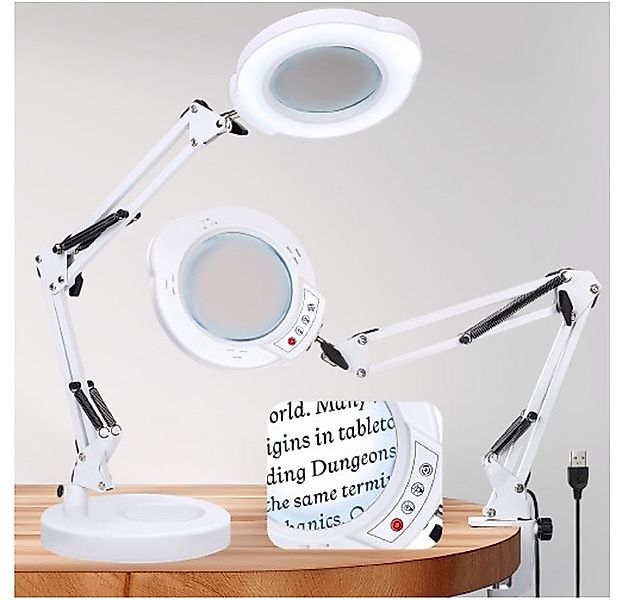 VIVIHEYDAY Lupenlampe 10X Lupe mit Licht und Ständer 2-in-1 LED Lupenleucht günstig online kaufen