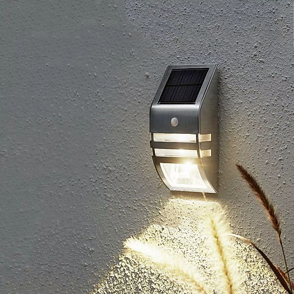 LED Solar Wandleuchte Wally, Silber, mit Bewegungsmelder günstig online kaufen