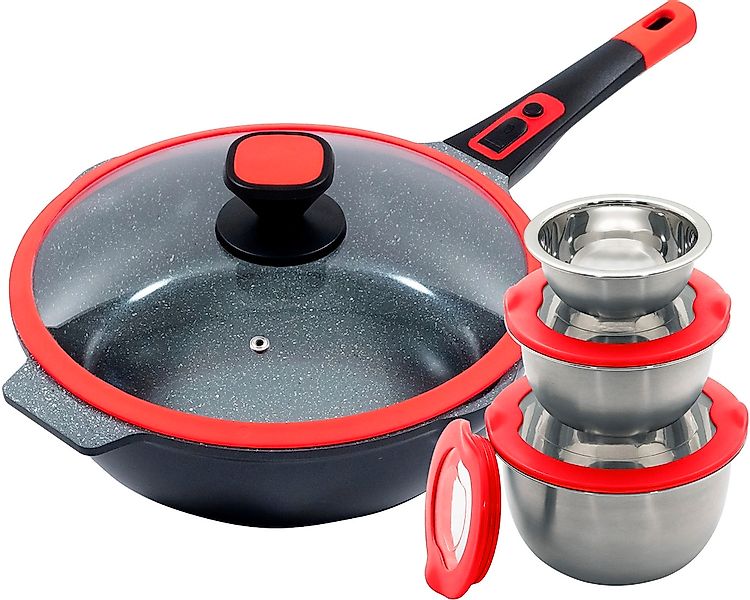 KING Bratpfanne "Click-Grip" Aluminiumguss Set, 3 Ø17.5 Ø14.5cm Ø12cm mit D günstig online kaufen