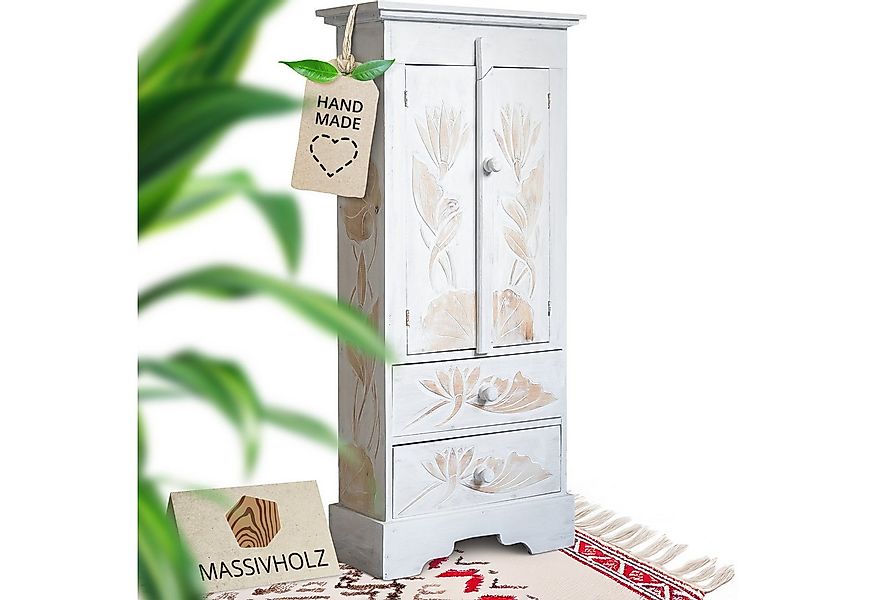 livasia Midischrank aus Bali - 45x20x98cm - Massivholz, handgefertigt günstig online kaufen
