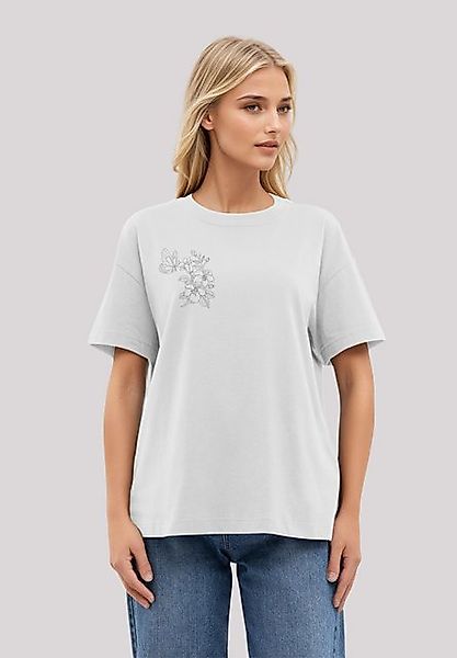 F4NT4STIC T-Shirt Schmetterling Blumen bestickt bestickt, Premium Qualität günstig online kaufen