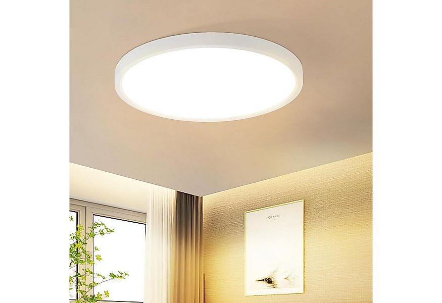 Nettlife LED Deckenleuchte Flach Schwarz 18cm 15W Küchenlampe Rund, LED fes günstig online kaufen