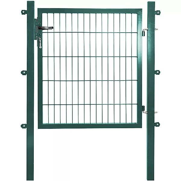 Solid Einzeltor Stahl Grün mit Füllung für Doppelstabmatte 100 cm x 100 cm günstig online kaufen