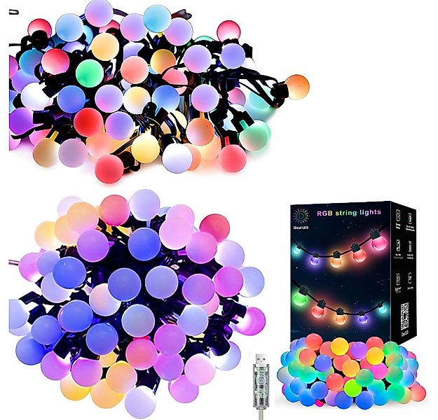 PRIISF LED-Lichterkette LED Lichterkette mit 25/50 Kugeln Beleuchtung RGB B günstig online kaufen