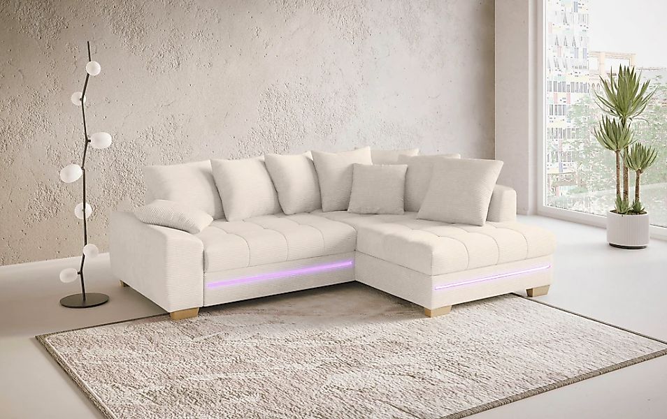 Mr. Couch Ecksofa »Nikita II, L-Form« mit Kaltschaum, RGB-LED Beleuchtung, günstig online kaufen