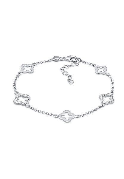 Elli Armband Kleeblatt Zirkonia Weiß 925 günstig online kaufen