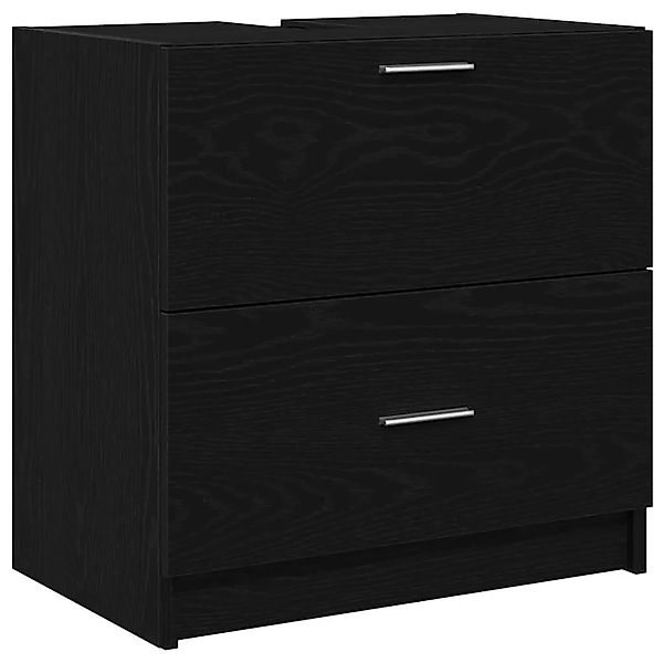 vidaXL Badezimmerschrank mit Tür Schwarz Eichen-Optik 59 x 37 x 59 cm 86882 günstig online kaufen