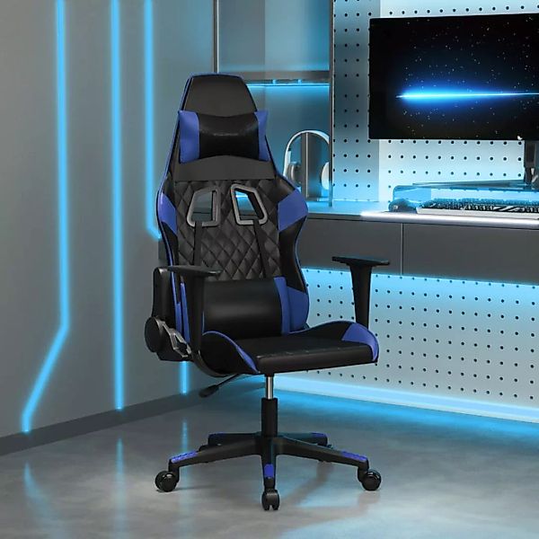 Vidaxl Gaming-stuhl Mit Massagefunktion Schwarz Und Blau Kunstleder günstig online kaufen