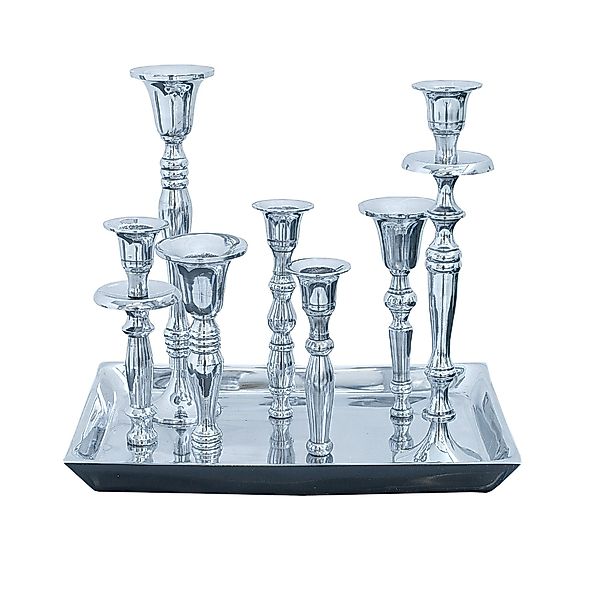 riess-ambiente Kerzenständer MODERN BAROCK 26cm silber, günstig online kaufen