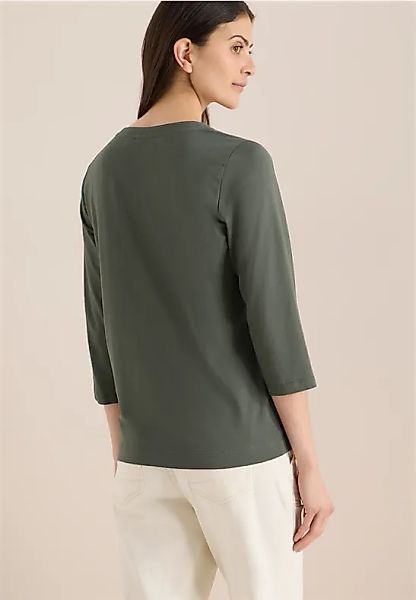 3/4-Arm Shirt mit Split Neck günstig online kaufen