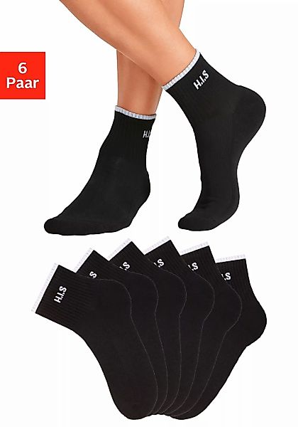 H.I.S Sportsocken, (Packung, 6 Paar), Kurzsocken mit Frottee & verstärkten günstig online kaufen