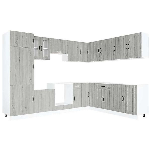 vidaXL 14 Tlg Küchenschrank-Set Lucca Grau Sonoma Holzwerkstoff 3314987 günstig online kaufen