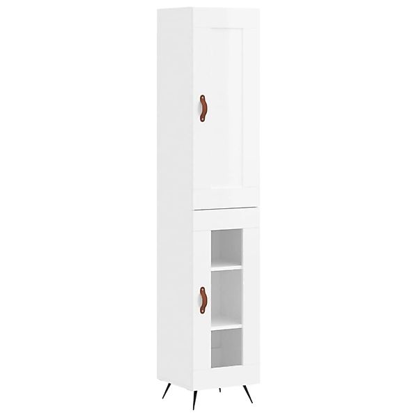 vidaXL Highboard Hochglanz-Weiß 34,5x34x180 cm Holzwerkstoff 3200363 günstig online kaufen