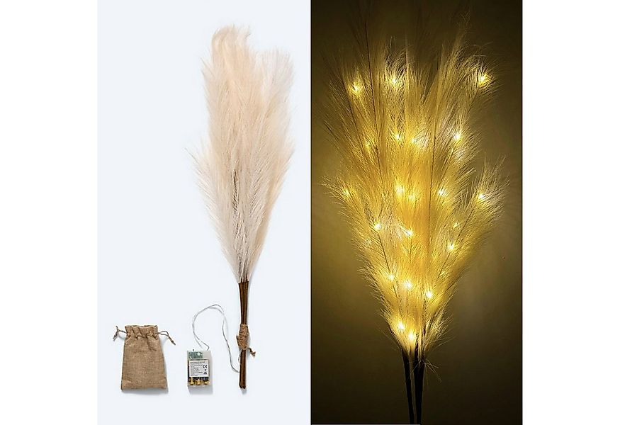 Kunstpflanze künstliches Pampasgras mit LED-Beleuchtung, Timer - 80 bis 115 günstig online kaufen
