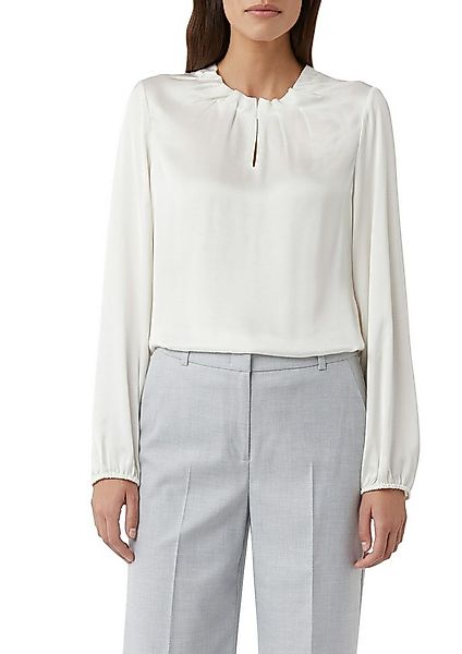 comma Langarmbluse mit gerafften Kragen günstig online kaufen