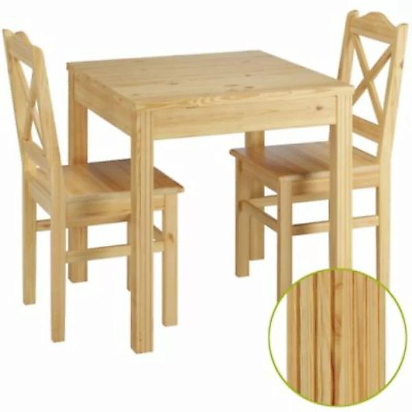 Erst-Holz® Esszimmergruppe mit Tisch und 2 Stühle Kiefer natur Massivholz günstig online kaufen