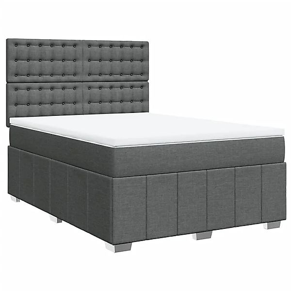 vidaXL Boxspringbett mit Matratze Dunkelgrau 160x200 cm Stoff 3291734 günstig online kaufen