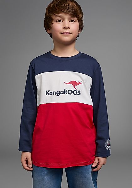 KangaROOS Langarmshirt Im tollem Colorblocking-Design Langarm, günstig online kaufen