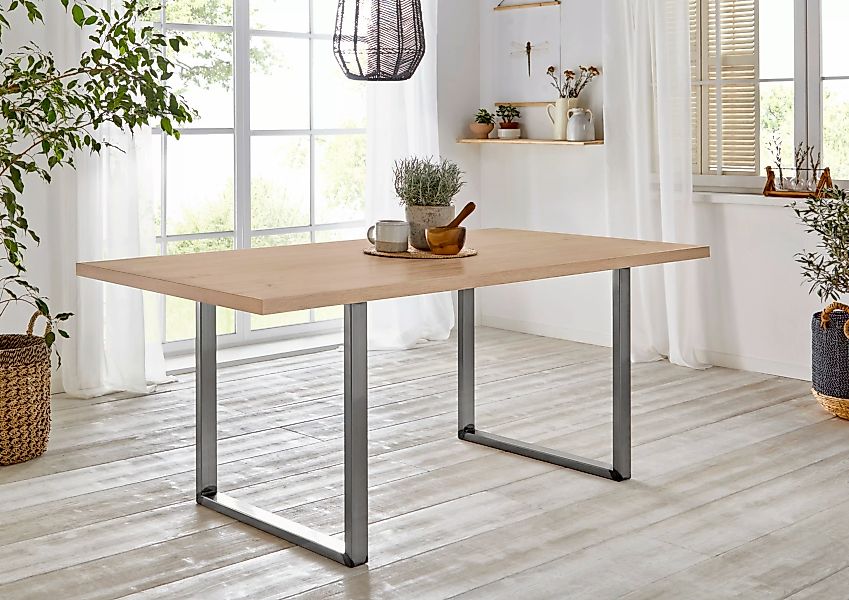 FORTE Esstisch, Breite 160 cm, Kufengestell im Industrial Look günstig online kaufen