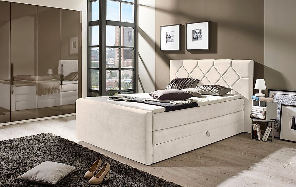 PLACES OF STYLE Boxspringbett "Atlanta" inklusive Topper und Bettkasten günstig online kaufen