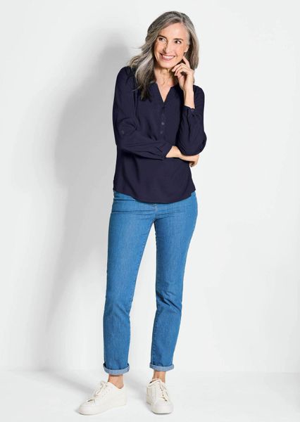 GOLDNER Schlupfbluse Elegante Viskosebluse mit V-Ausschnitt günstig online kaufen