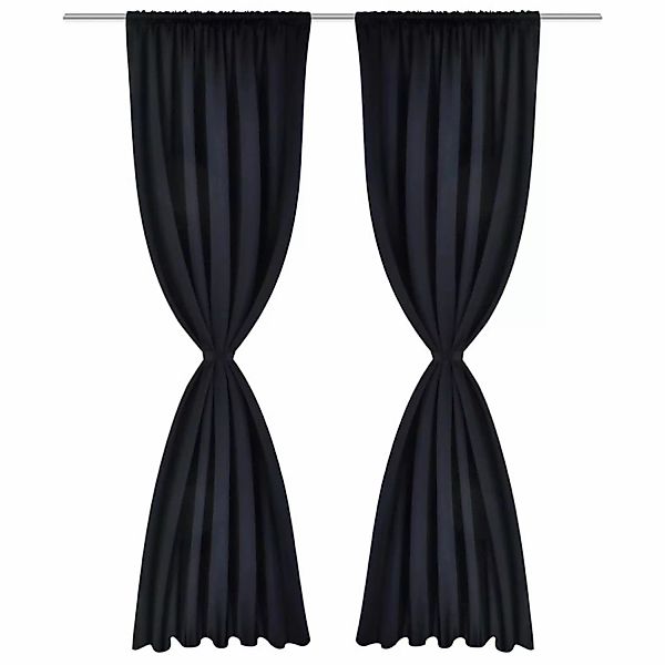 Verdunkelungs-vorhänge Mit Schlaufen 135 X 245 Cm Schwarz Blackout günstig online kaufen