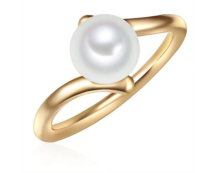 Valero Pearls Silberring gelbgold, mit Süßwasser-Zuchtperle günstig online kaufen