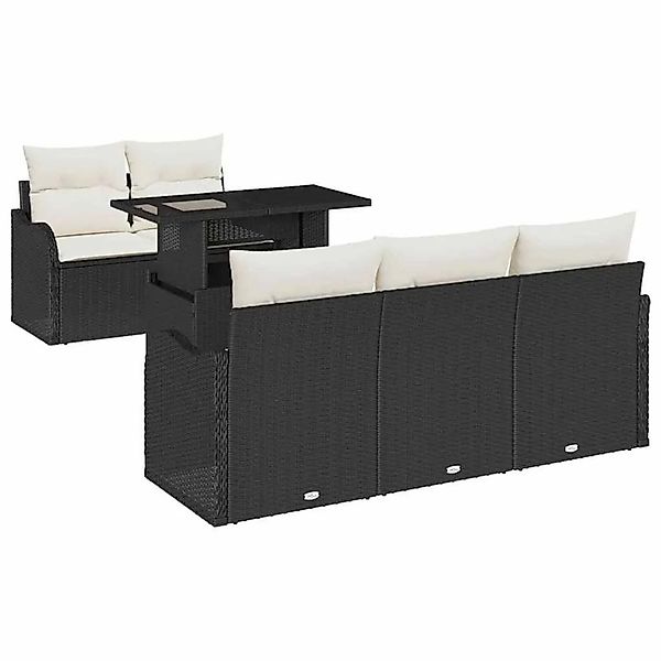 vidaXL Gartensofa-set mit Kissen 6-Tlg Schwarz Poly-Rattan 3357110 günstig online kaufen
