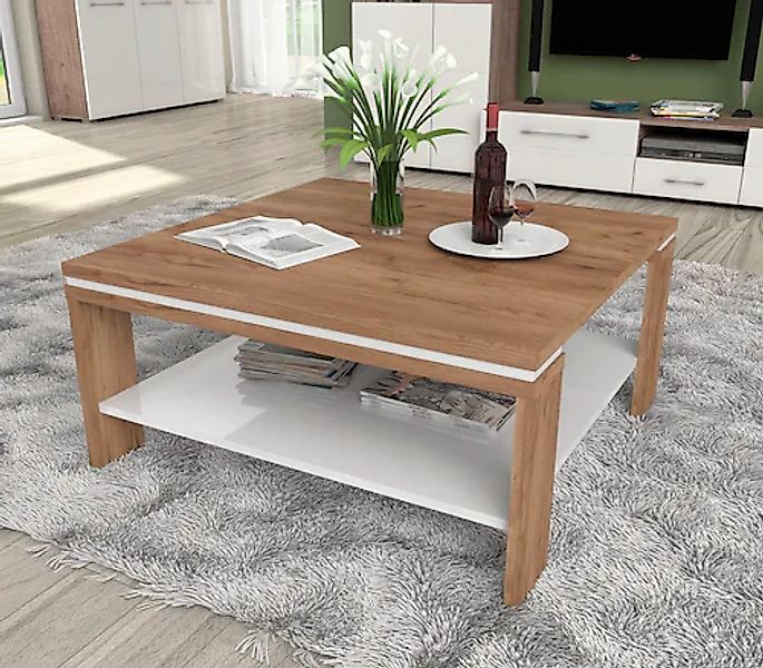 Places of Style Couchtisch »Stela«, mit Ablageboden UV-lackiert weiß Hochgl günstig online kaufen