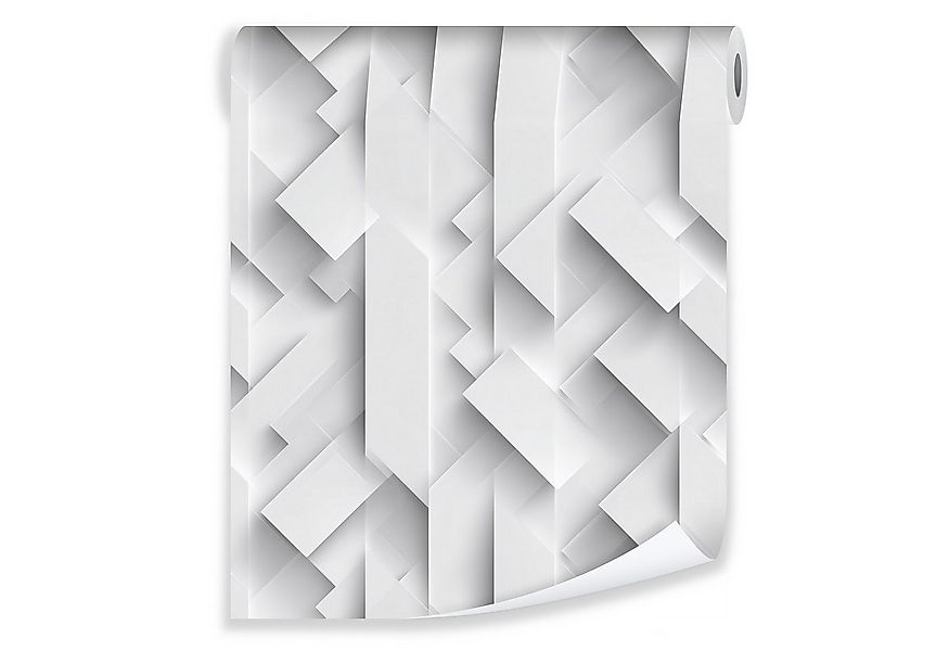 Wallarena Vliestapete Weiß Struktur Abstrakt Wohnzimmer Schlafzimmer Tapete günstig online kaufen